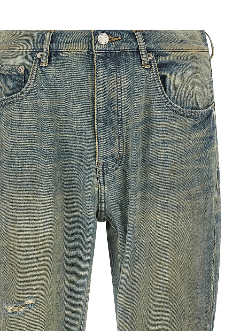 PURPLE Blue Cotton Flared Jeans