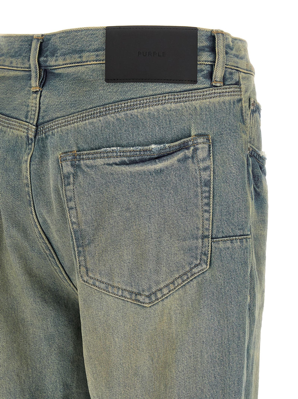 PURPLE Blue Cotton Flared Jeans