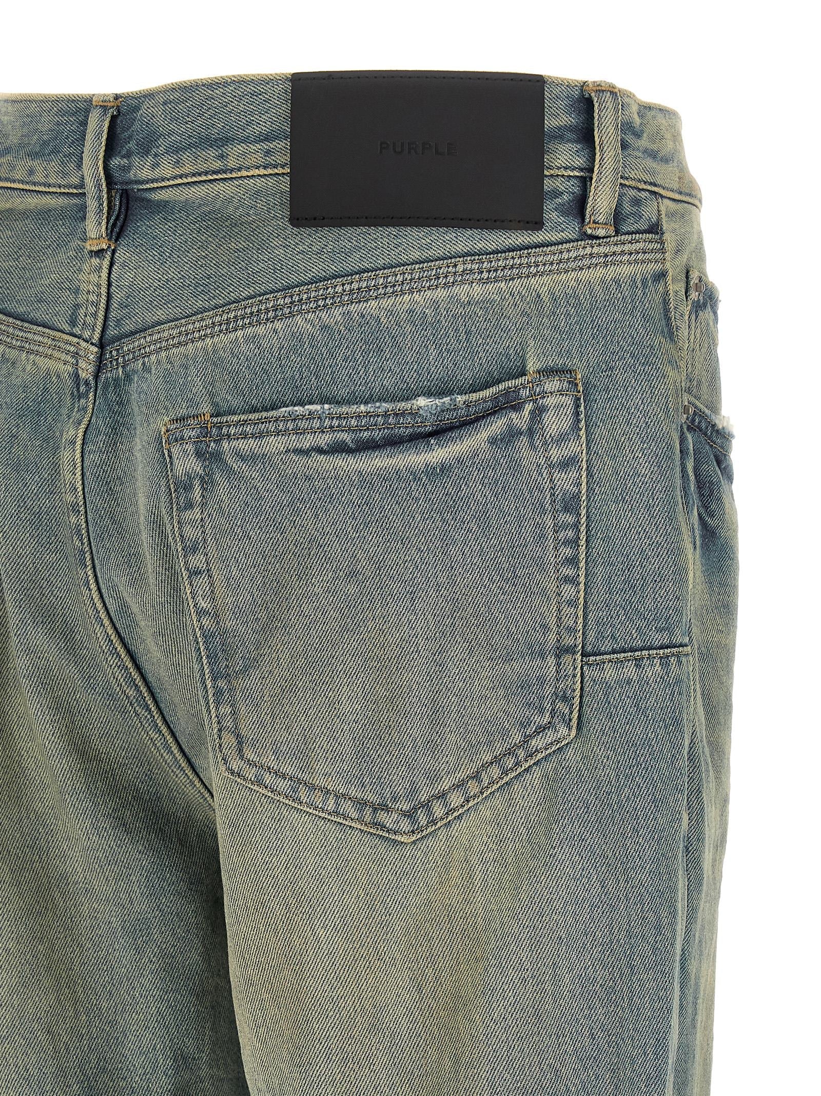 PURPLE Blue Cotton Flared Jeans