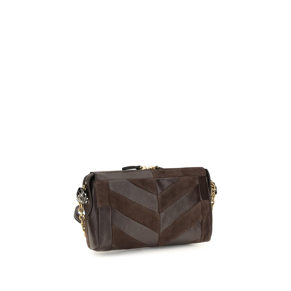Valentino Garavani Brown Calf Leather Bos Taurus Shoulder Bag