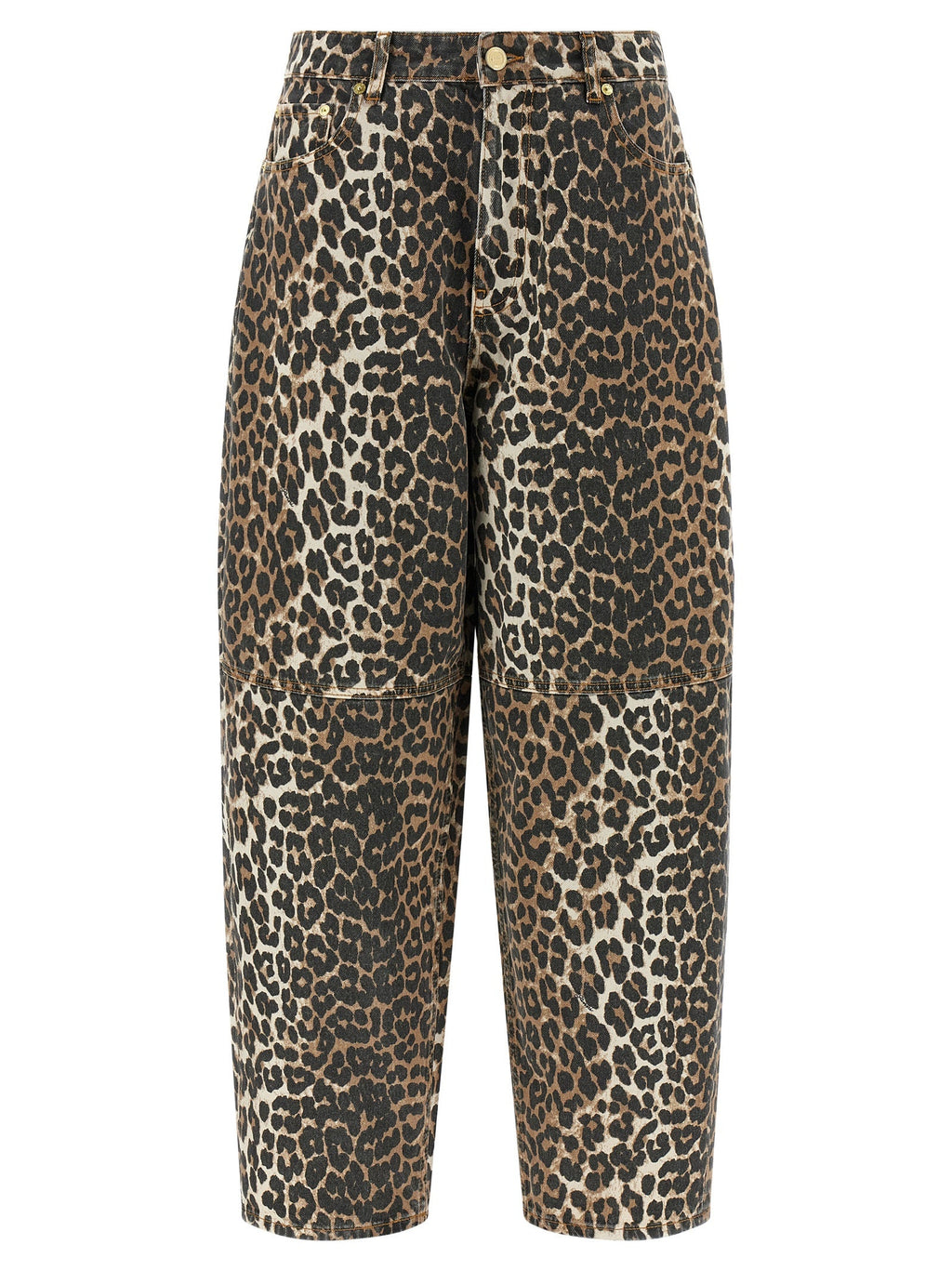 Ganni Brown Organic Cotton Cropped Jeans