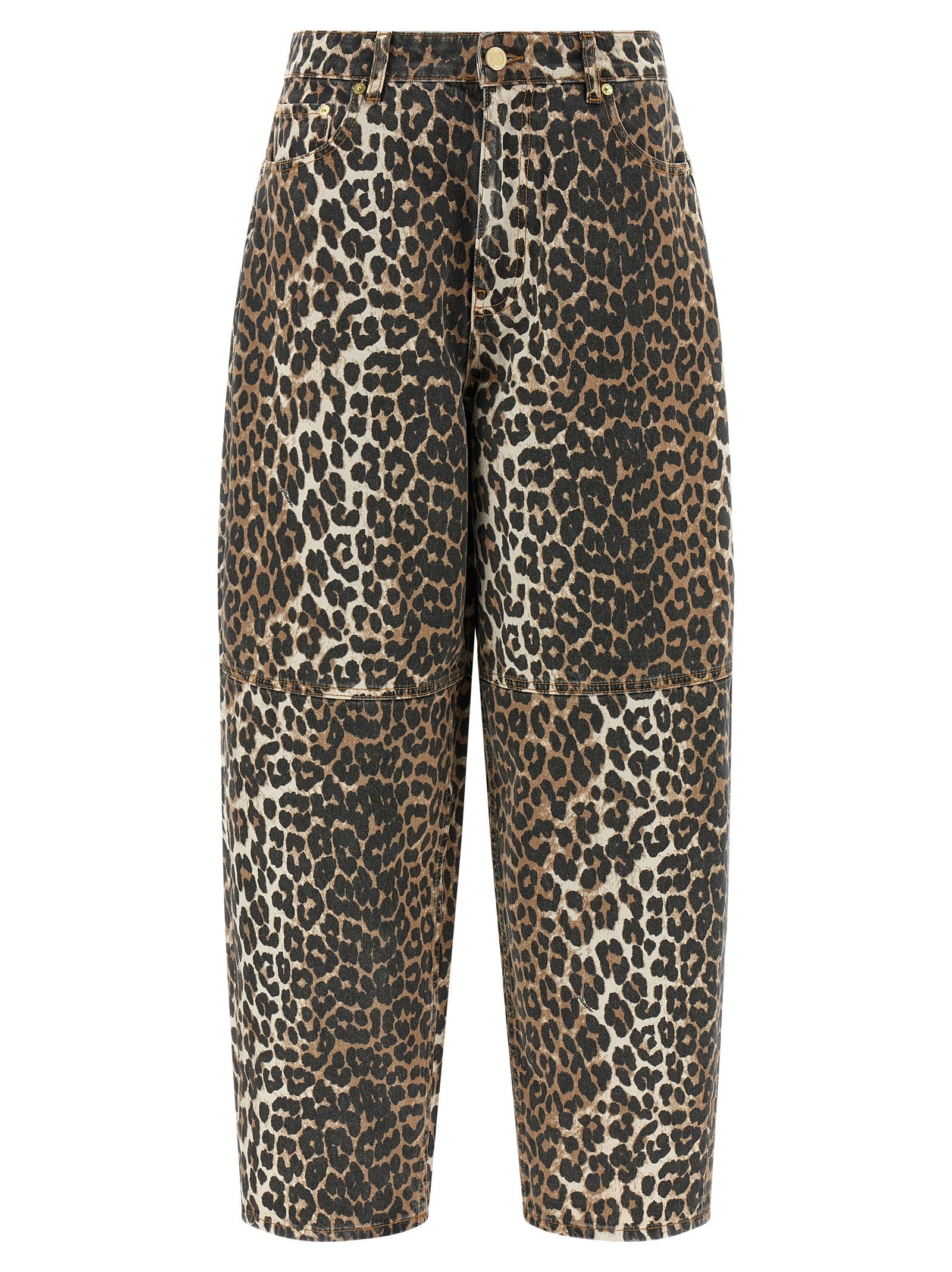 Ganni Brown Organic Cotton Cropped Jeans