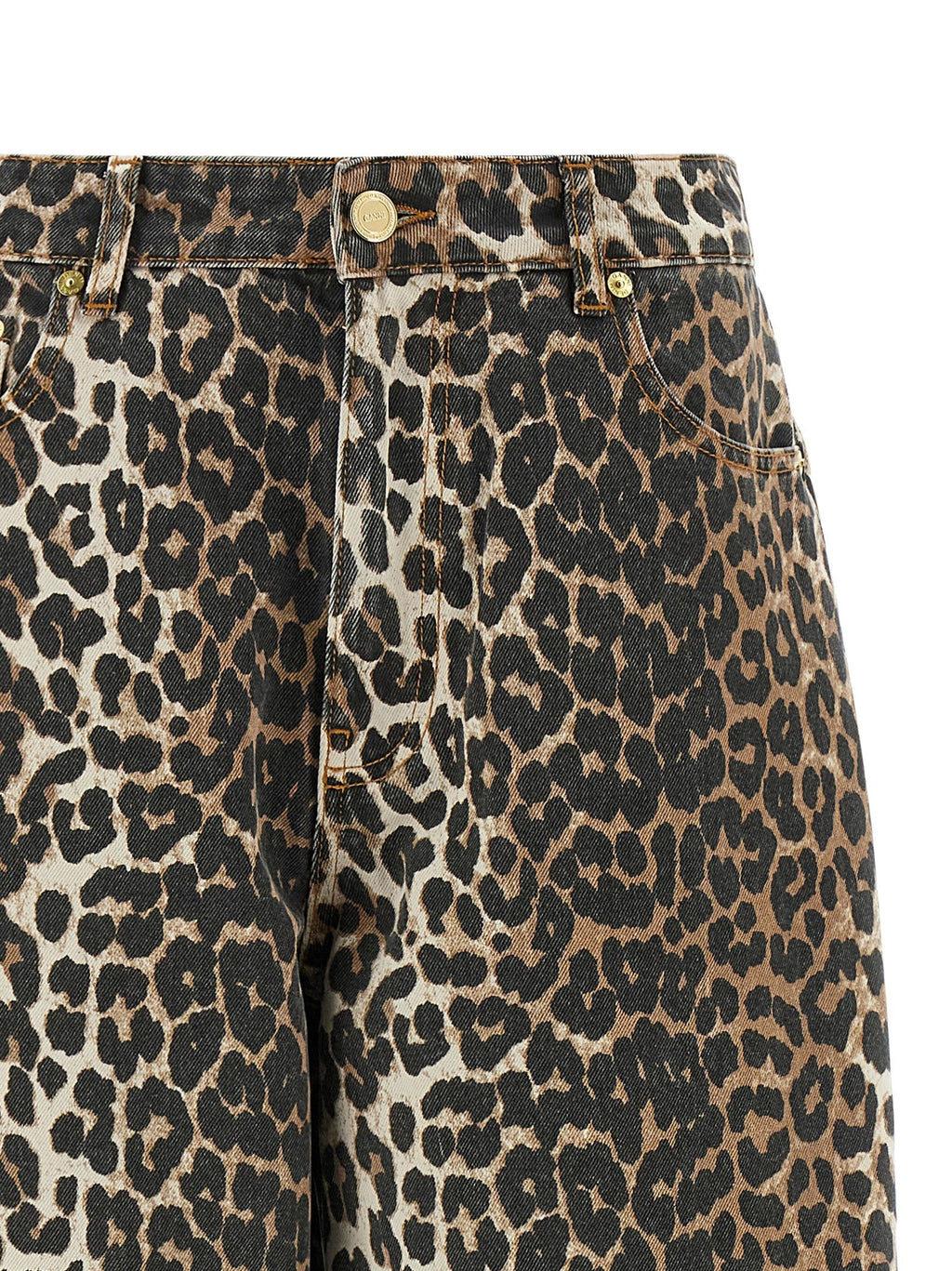 Ganni Brown Organic Cotton Cropped Jeans