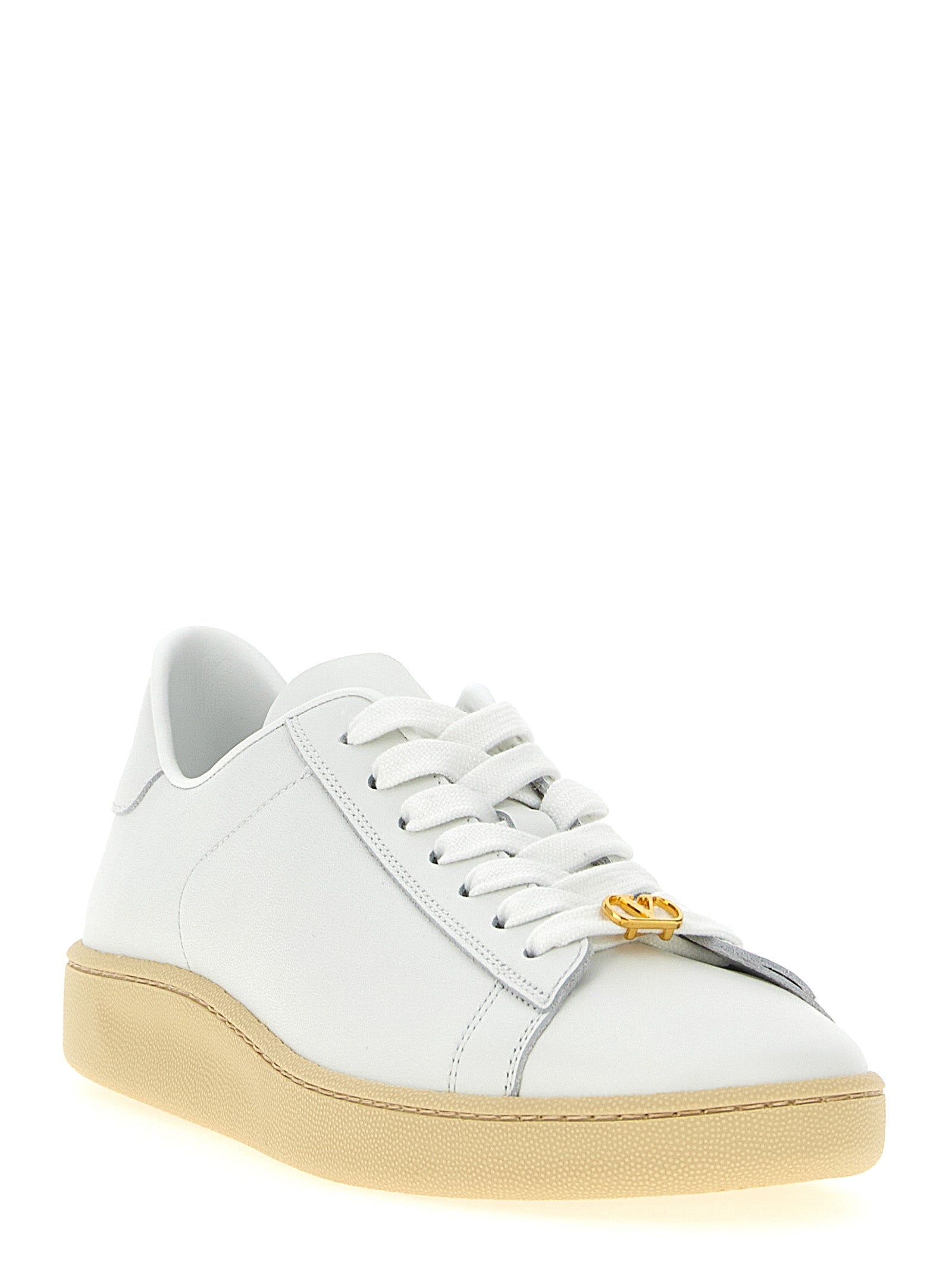 Valentino Garavani White Calfskin Low Top Sneakers