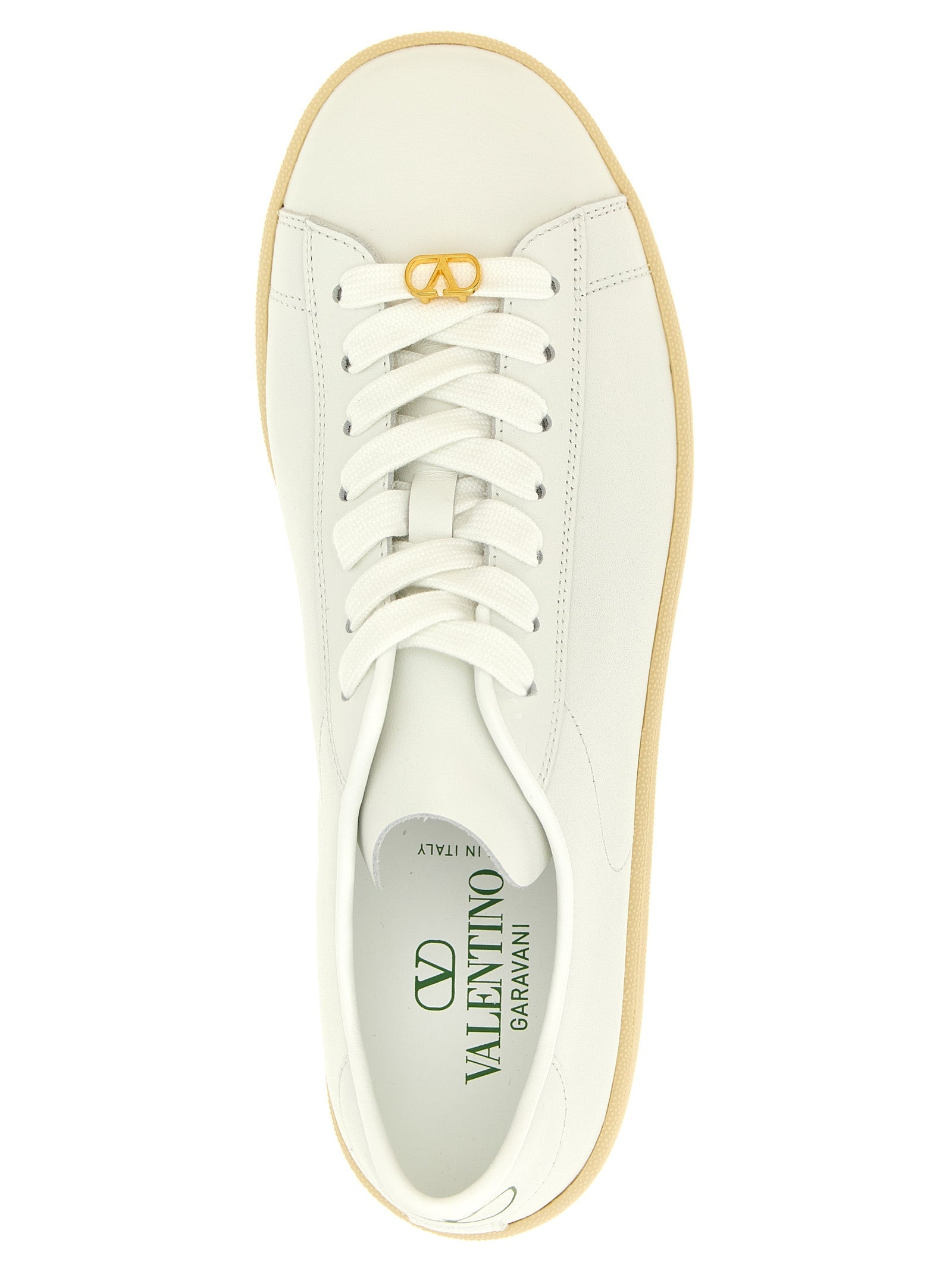 Valentino Garavani White Calfskin Low Top Sneakers