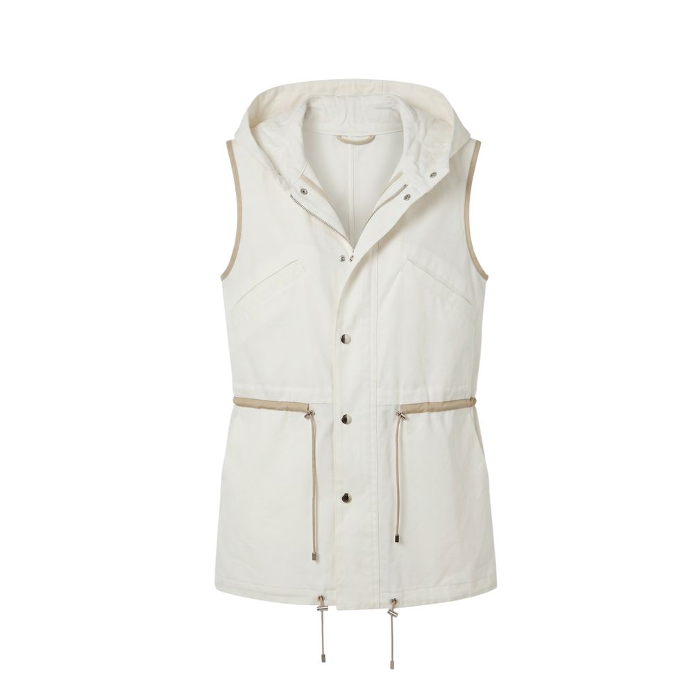 Malo White Cotton Women Jacket