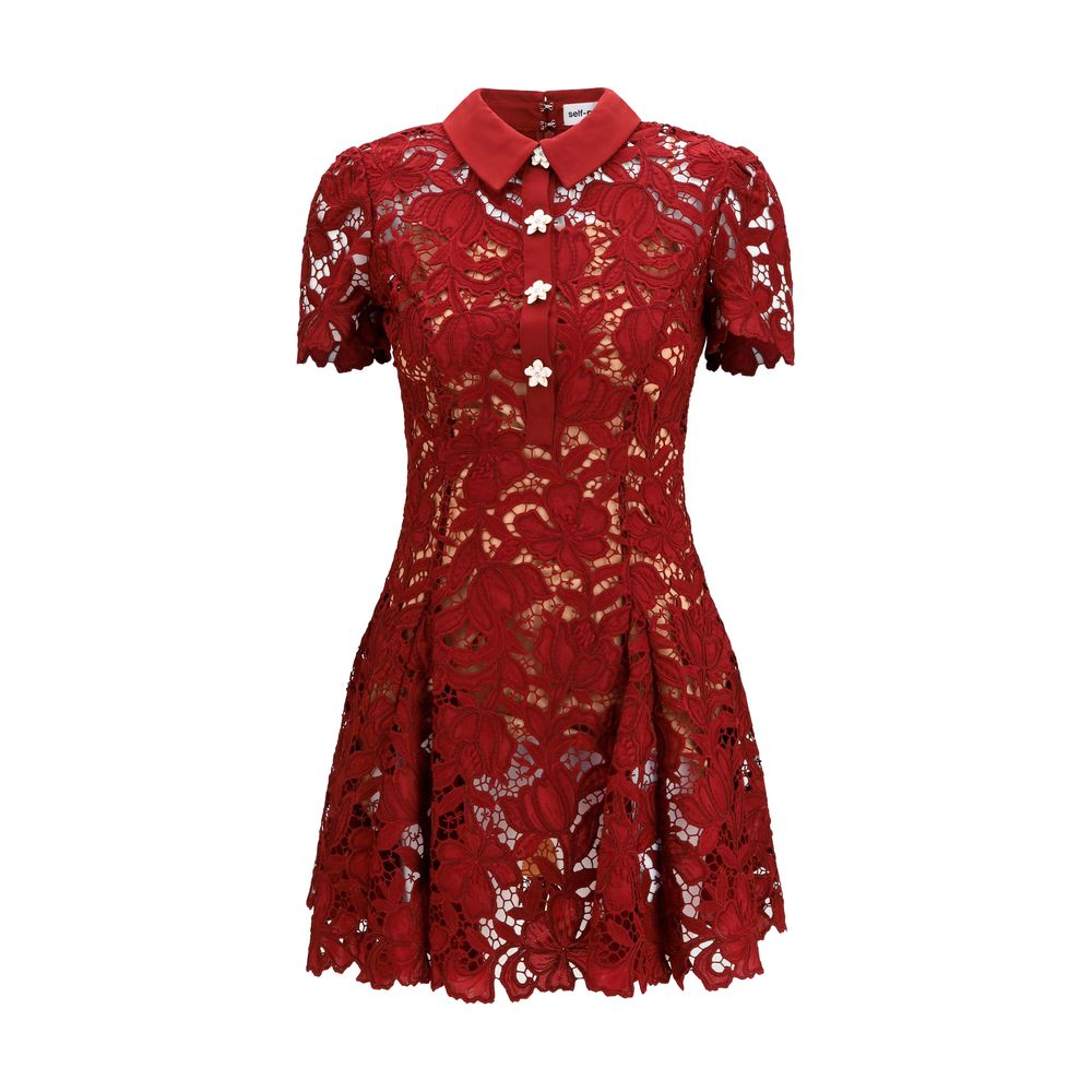 Self-Portrait Bordeaux Polyester Cocktail Dress