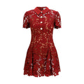 Self-Portrait Bordeaux Polyester Cocktail Dress