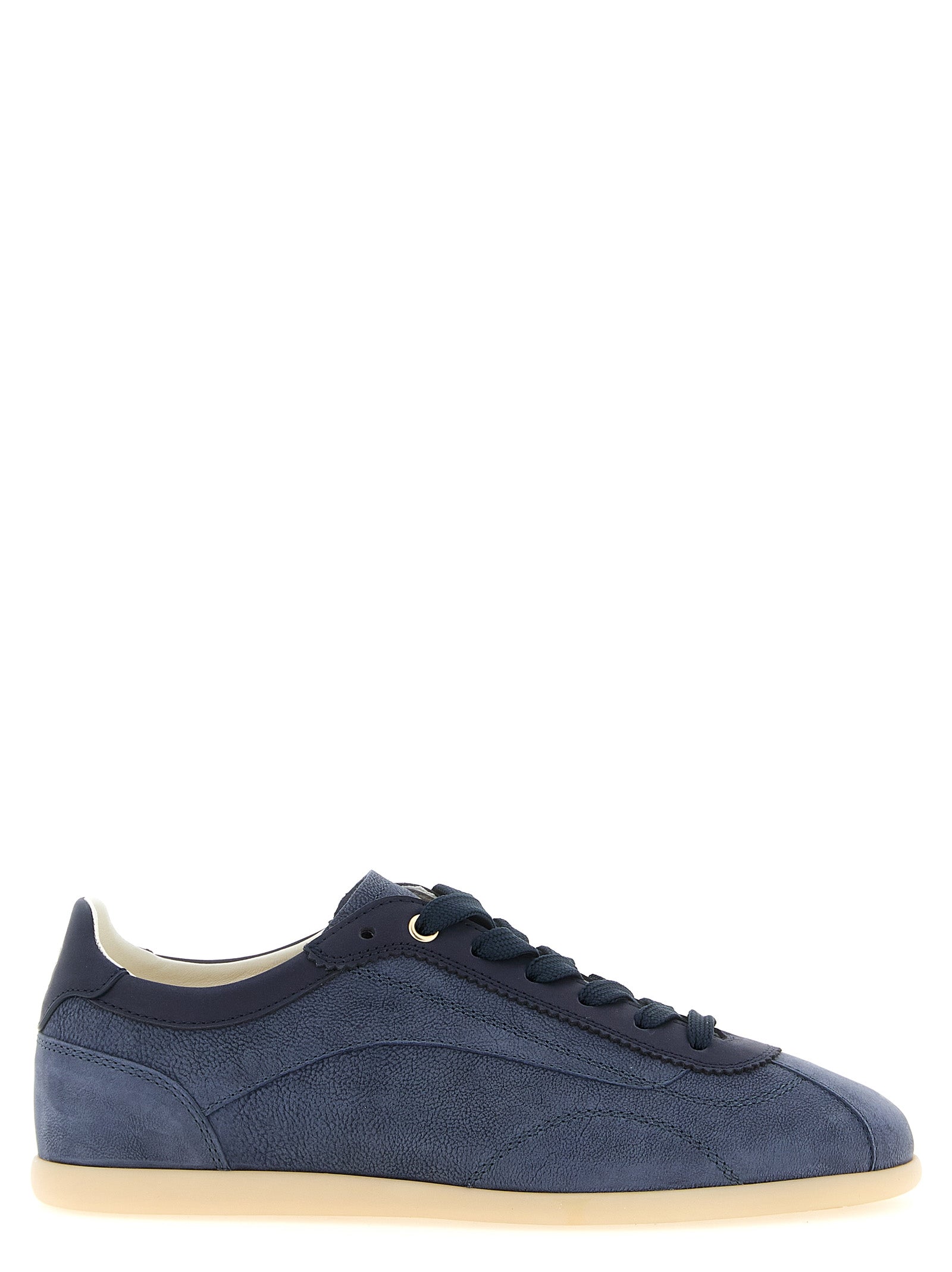 Brunello Cucinelli Blue Calfskin Low Top Sneakers