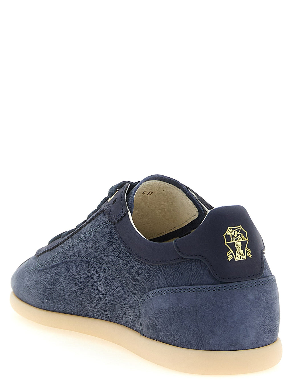 Brunello Cucinelli Blue Calfskin Low Top Sneakers