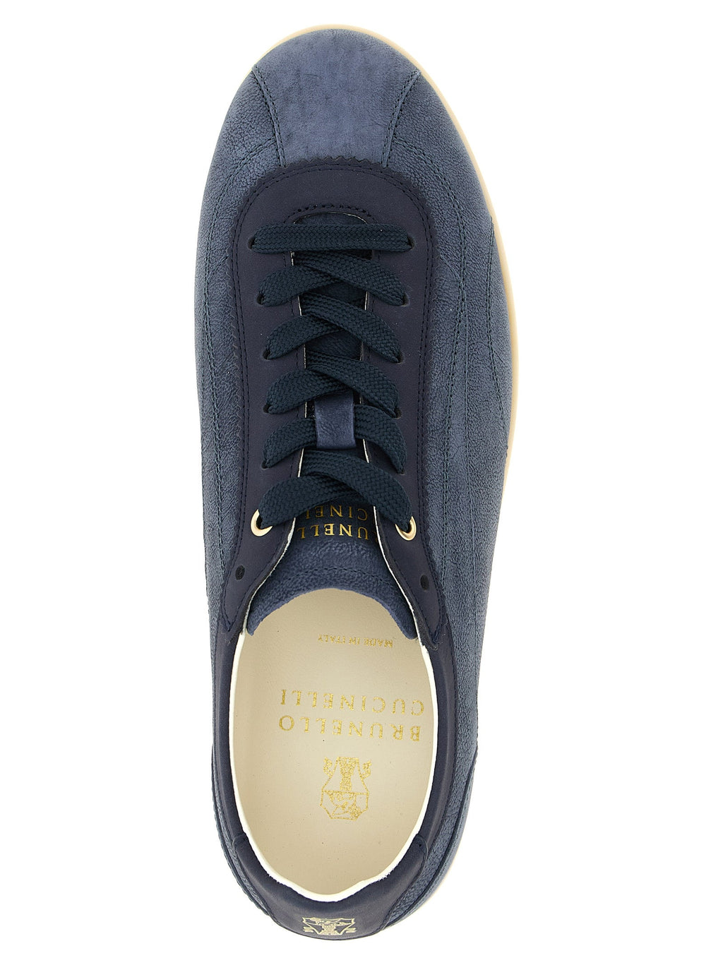 Brunello Cucinelli Blue Calfskin Low Top Sneakers