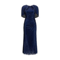 Self-Portrait Blue Polyester Cocktail Dress