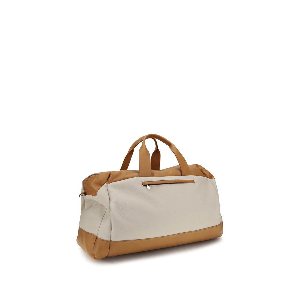 Brunello Cucinelli Beige Calf Leather Bos Taurus Luggage And Travel
