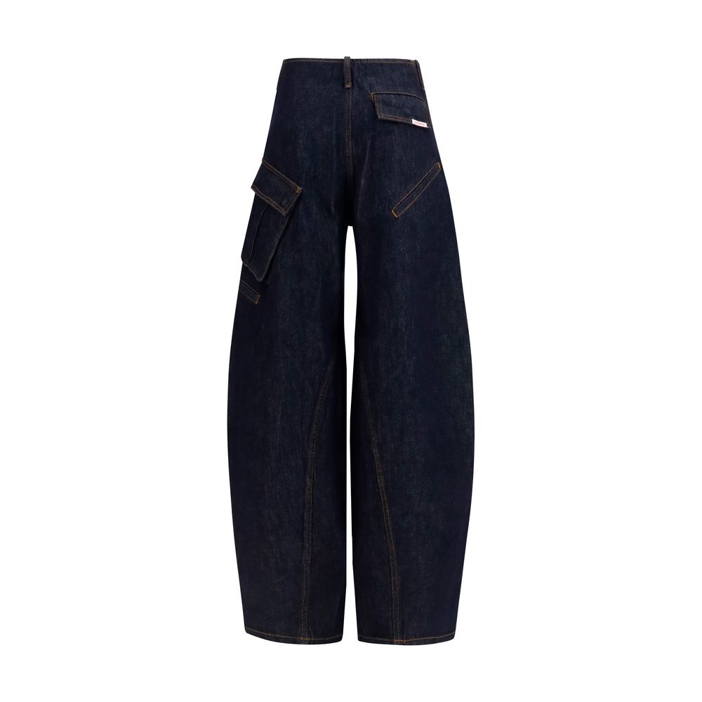 Self-Portrait Blue Cotton Cargo Pants