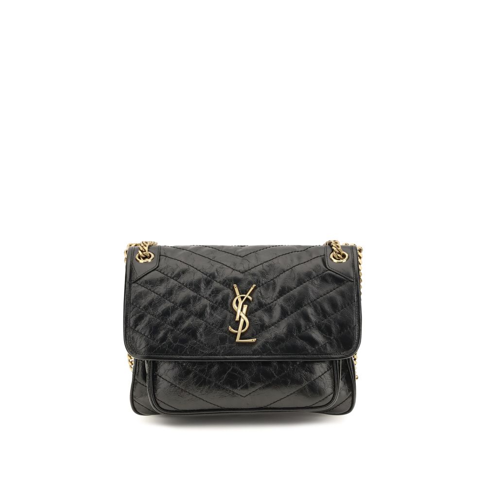 Saint Laurent Black Calf Leather Bos Taurus Shoulder Bag