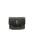 Saint Laurent Black Calf Leather Bos Taurus Shoulder Bag