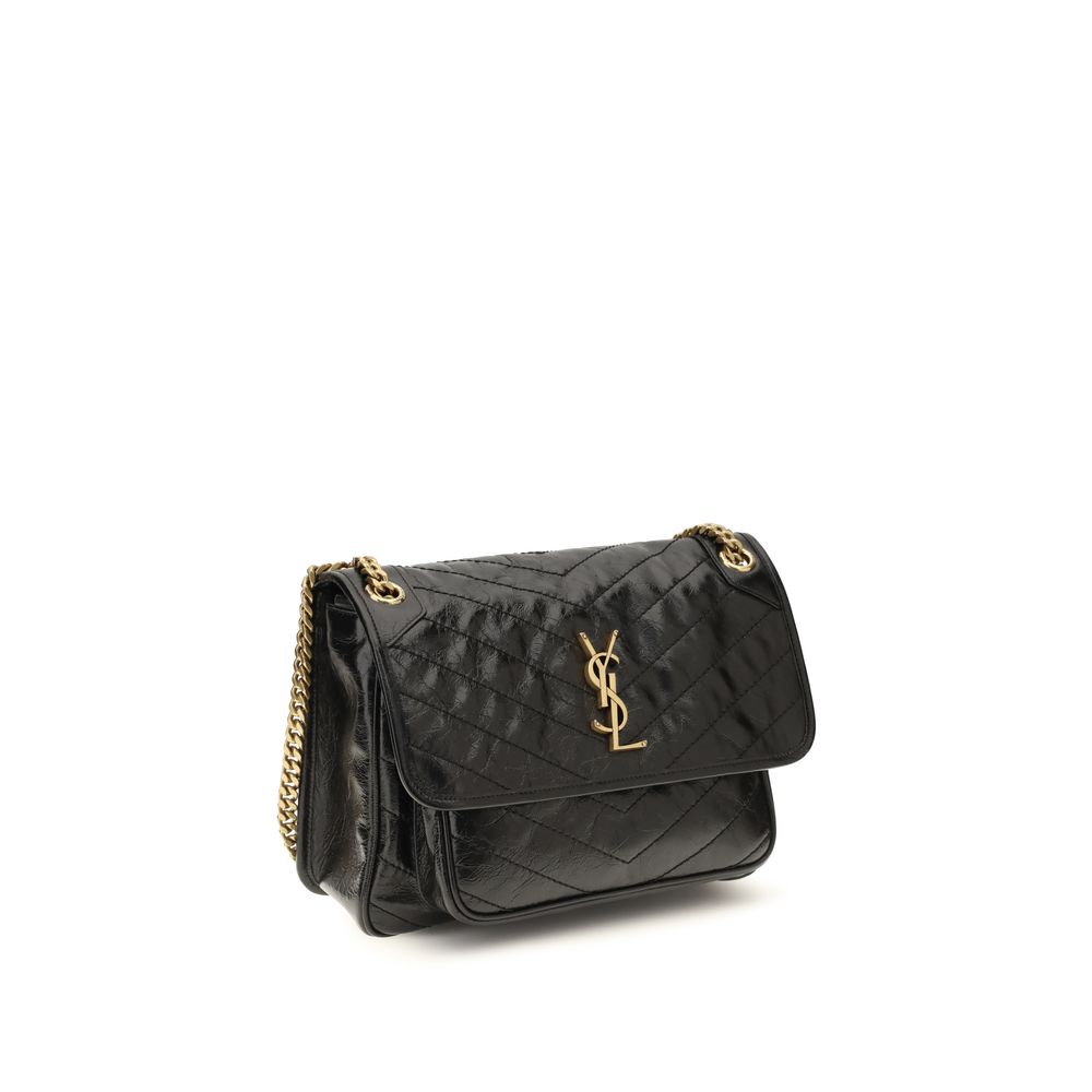 Saint Laurent Black Calf Leather Bos Taurus Shoulder Bag