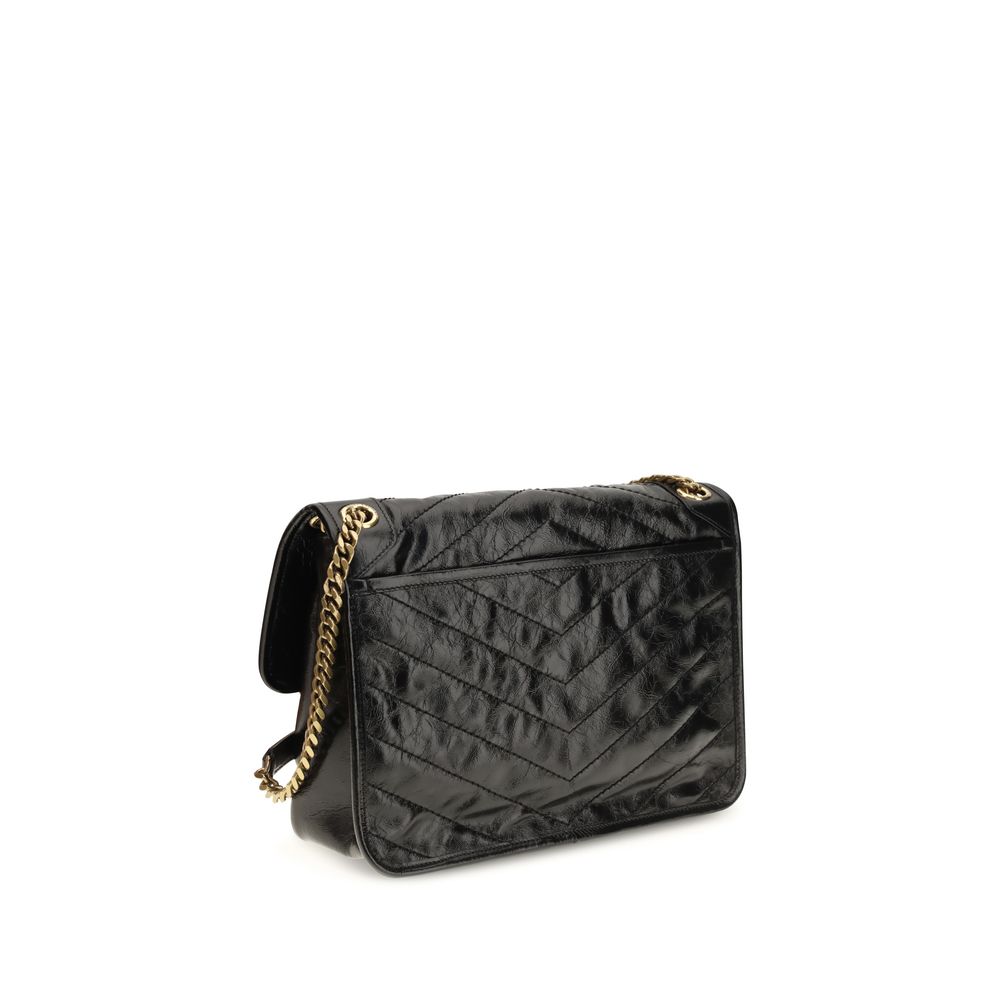 Saint Laurent Black Calf Leather Bos Taurus Shoulder Bag