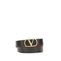Valentino Garavani Black Calf Leather Bos Taurus Regular Belt