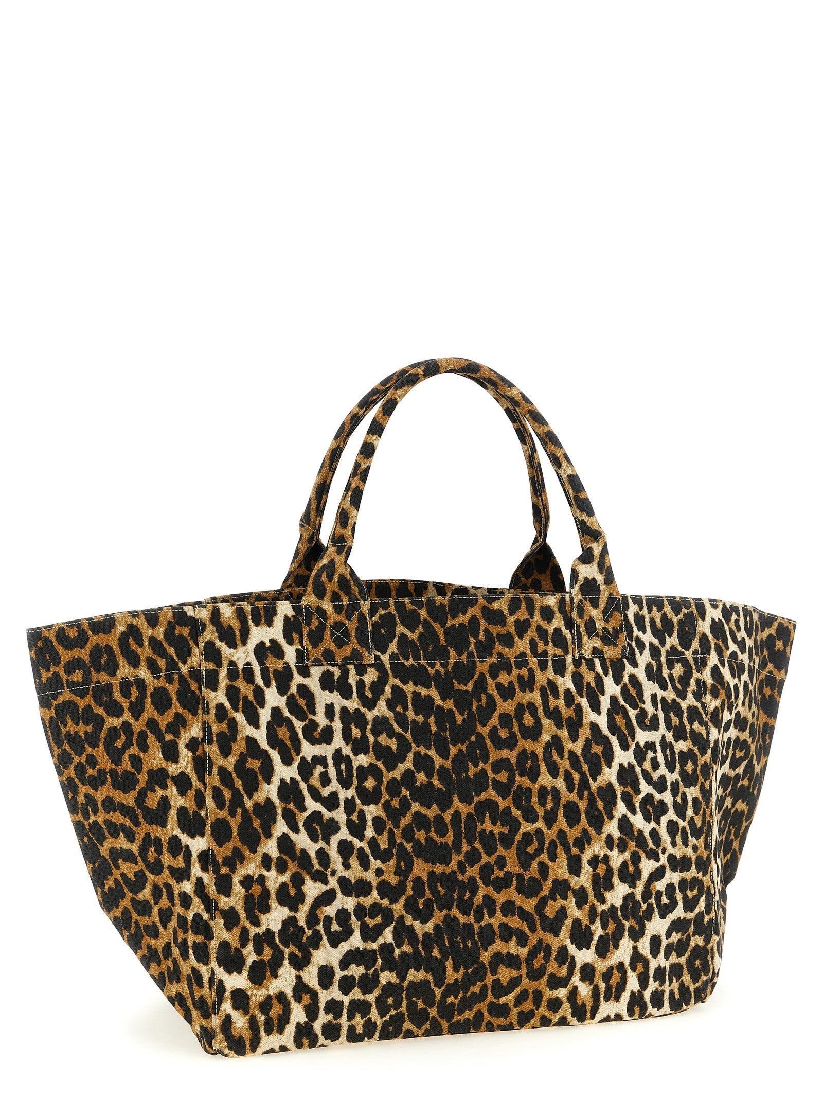 Ganni Brown Recycled Cotton Tote Bag