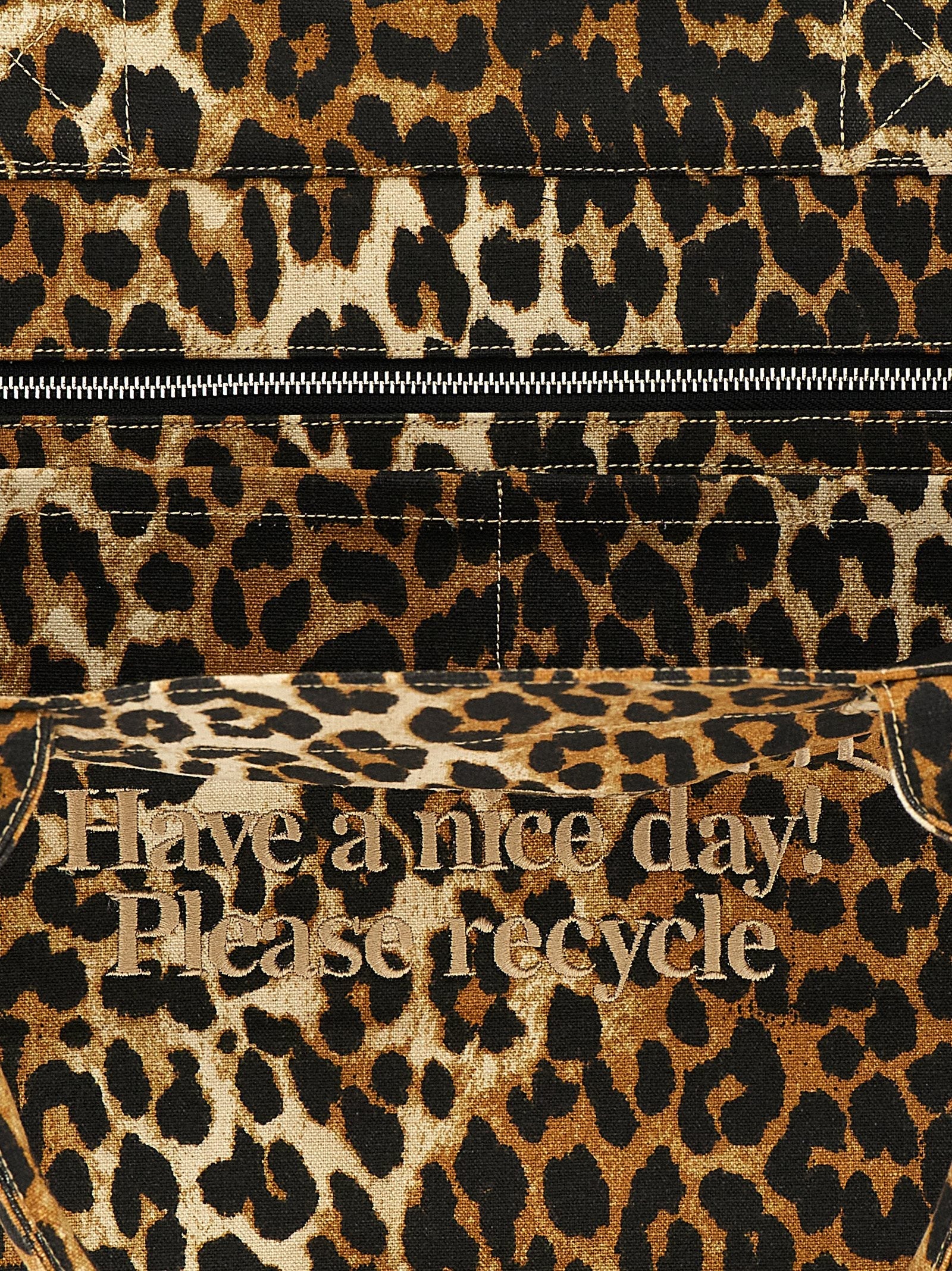 Ganni Brown Recycled Cotton Tote Bag