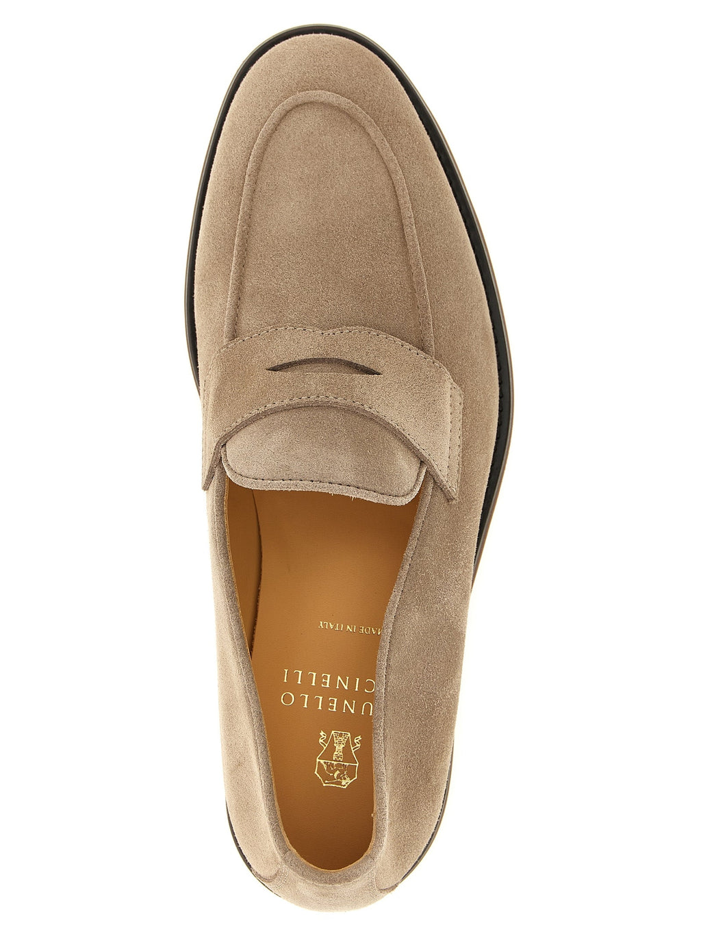Brunello Cucinelli Gray Calfskin Slip-On Loafers