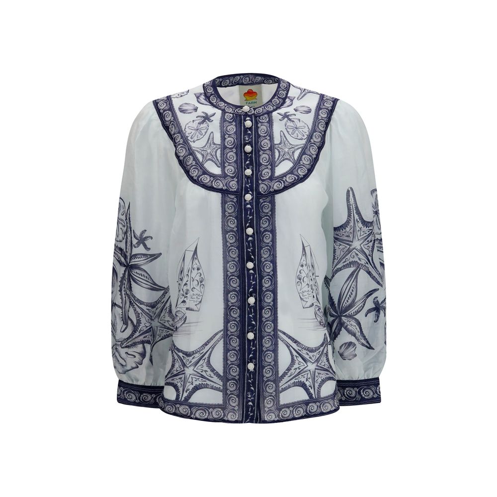 FARM RIO White Ramie Blouse