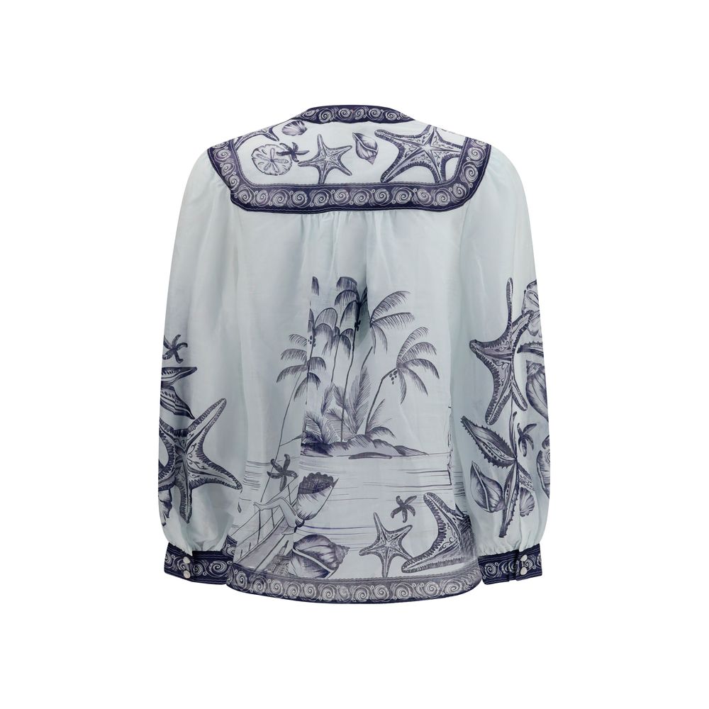 FARM RIO White Ramie Blouse
