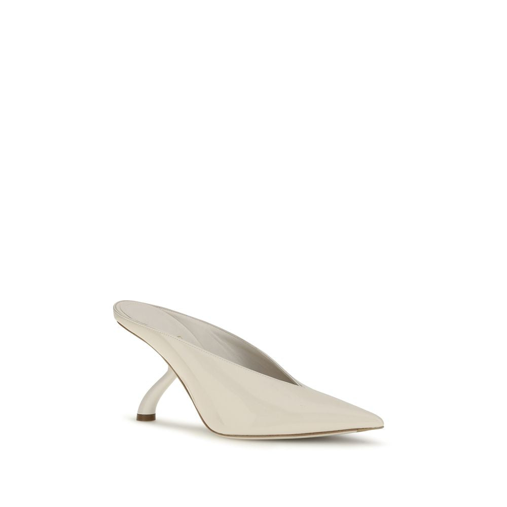 Ferragamo Beige Calf Leather Bos Taurus Mules