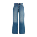 7FOR Blue Cotton Straight-Leg Jeans
