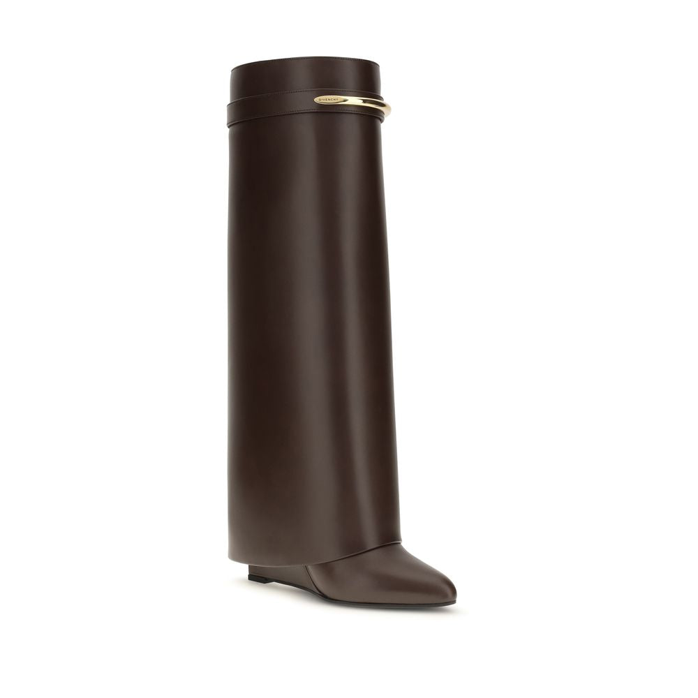 Givenchy Brown Calf Leather Bos Taurus High Heel Boots Givenchy