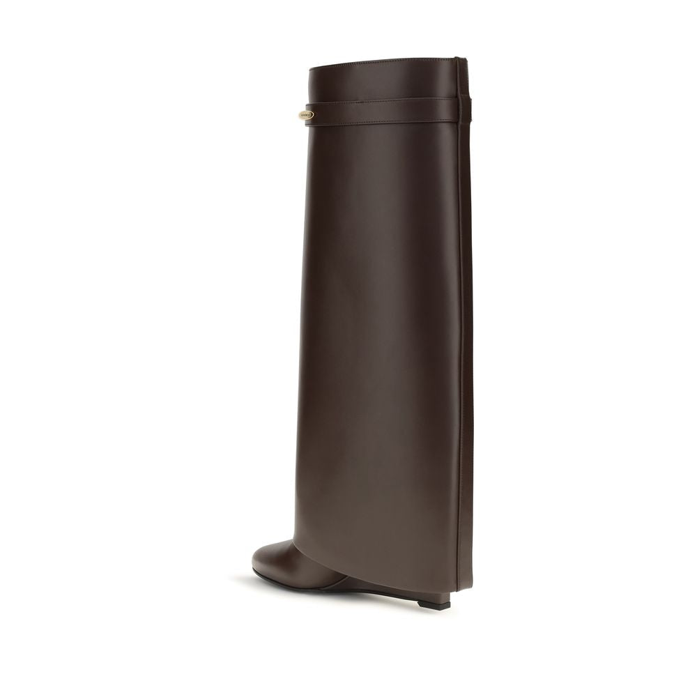 Givenchy Brown Calf Leather Bos Taurus High Heel Boots