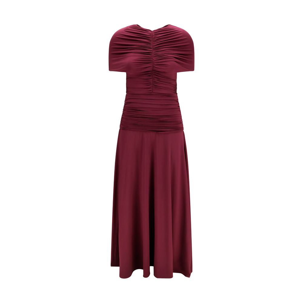 Self-Portrait Bordeaux Viscose Casual Dress