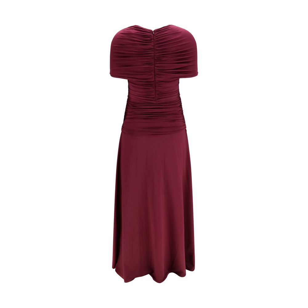 Self-Portrait Bordeaux Viscose Casual Dress
