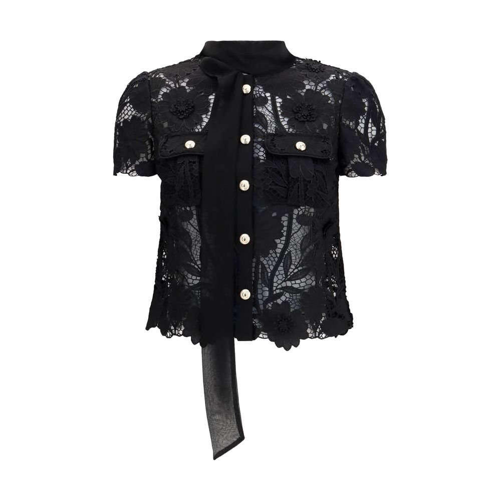 Self-Portrait Black Polyester Blouse