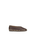 Ganni Brown Cotton Ballet Flats