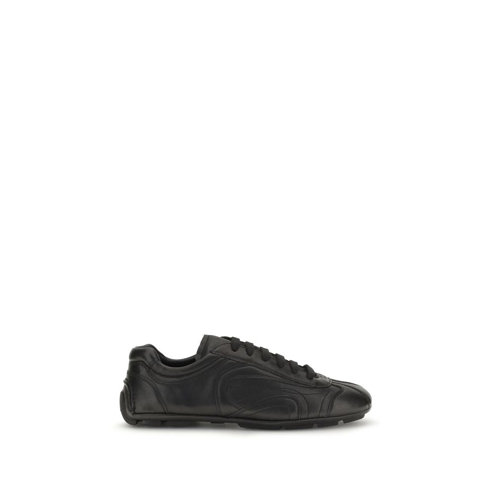 Prada Black Lamb Ovis Aries Aries Low Top Sneakers Prada