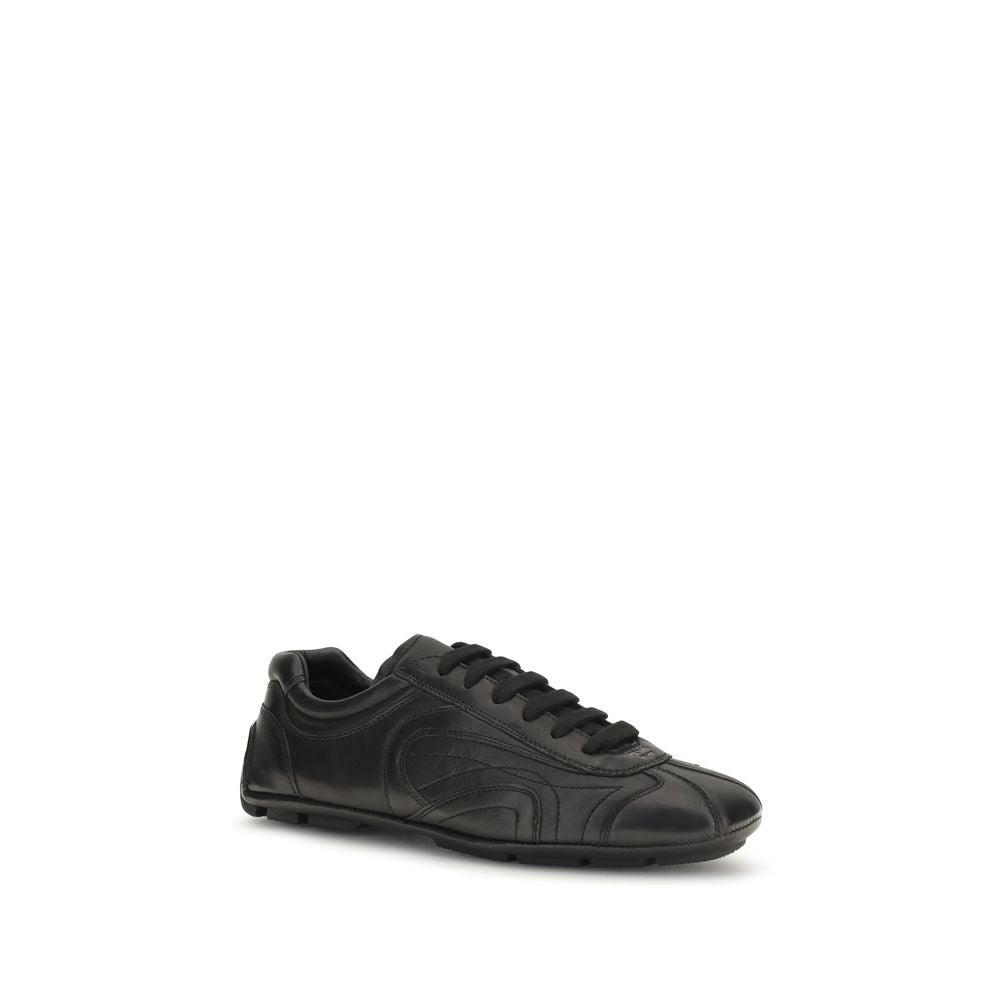 Prada Black Lamb Ovis Aries Aries Low Top Sneakers Prada