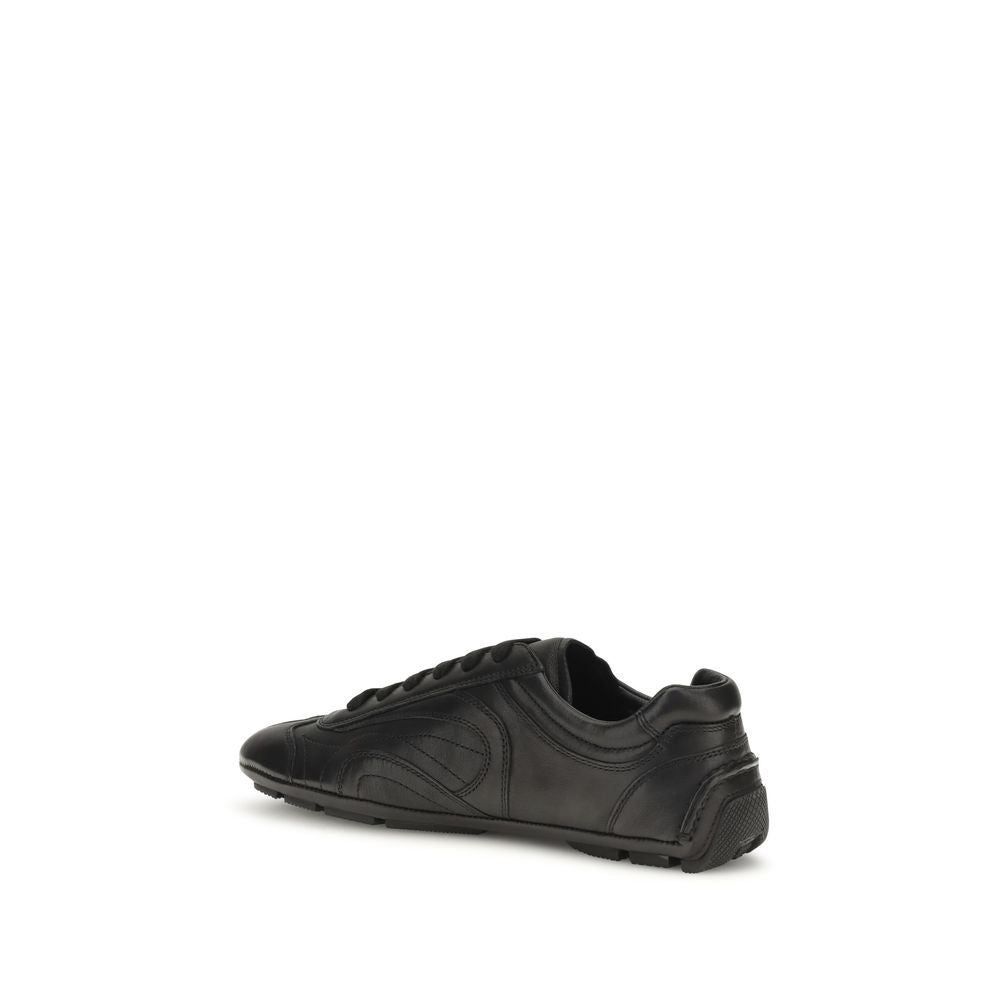Prada Black Lamb Ovis Aries Aries Low Top Sneakers Prada