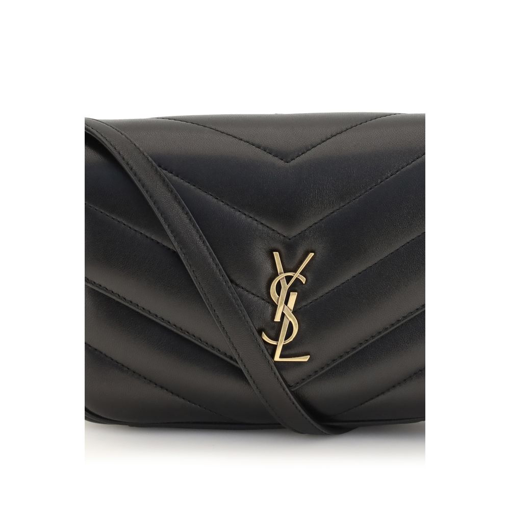 Saint Laurent Black Lamb Ovis Aries Aries Shoulder Bag