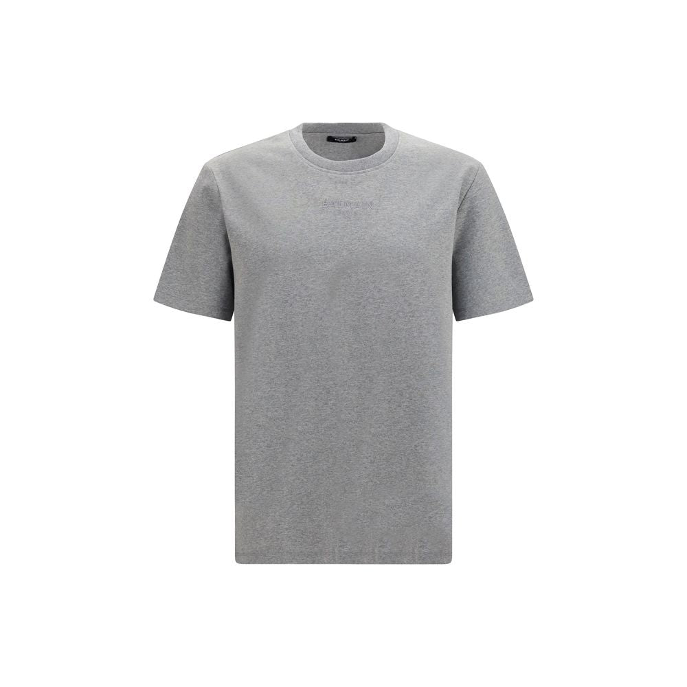 Balmain Gray Cotton T-Shirt