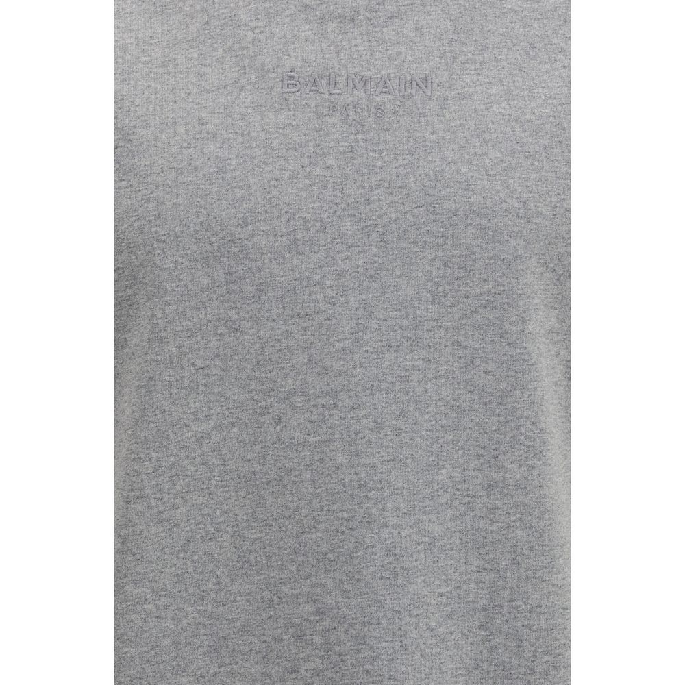 Balmain Gray Cotton T-Shirt