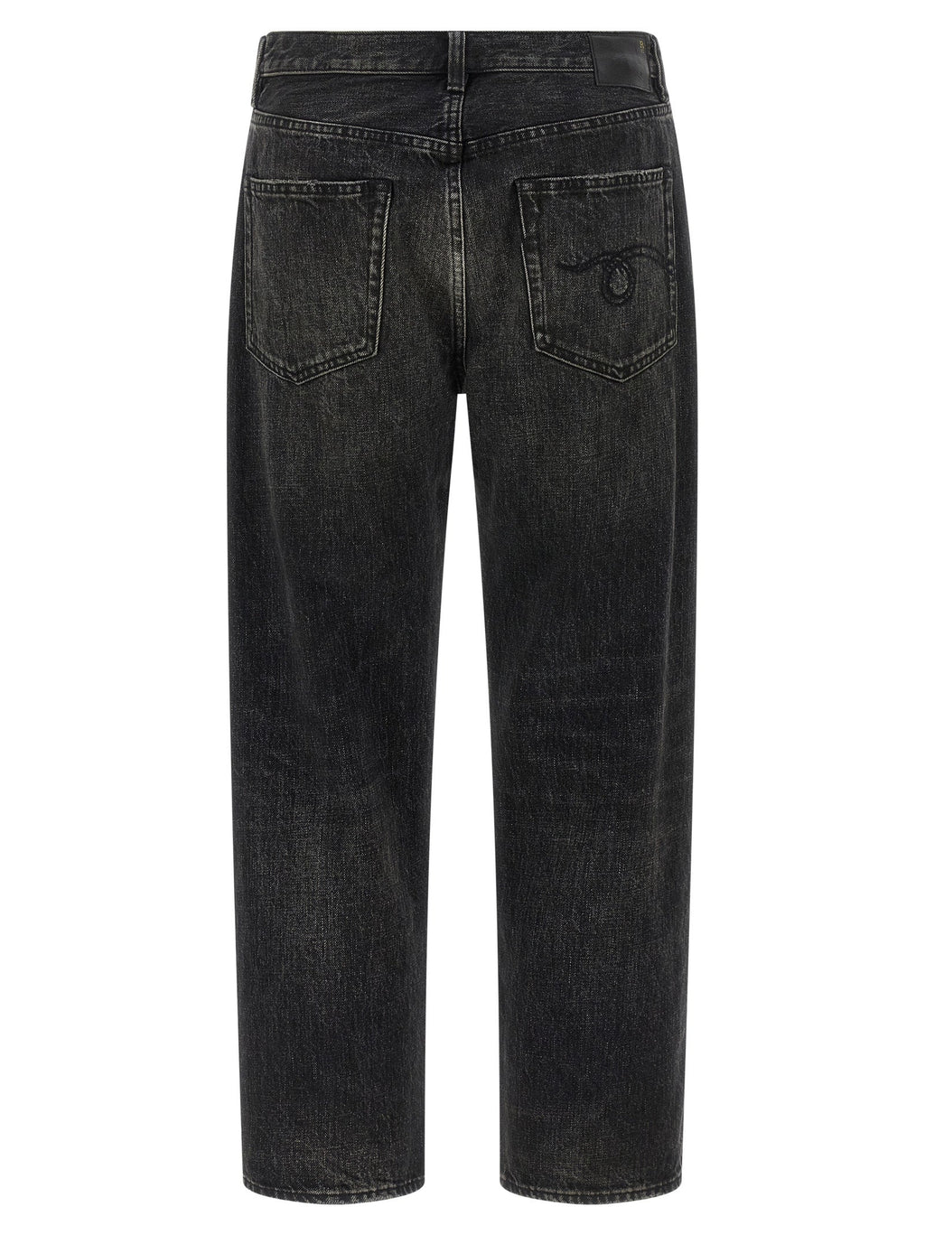 R13 Black Cotton Straight-Leg Jeans