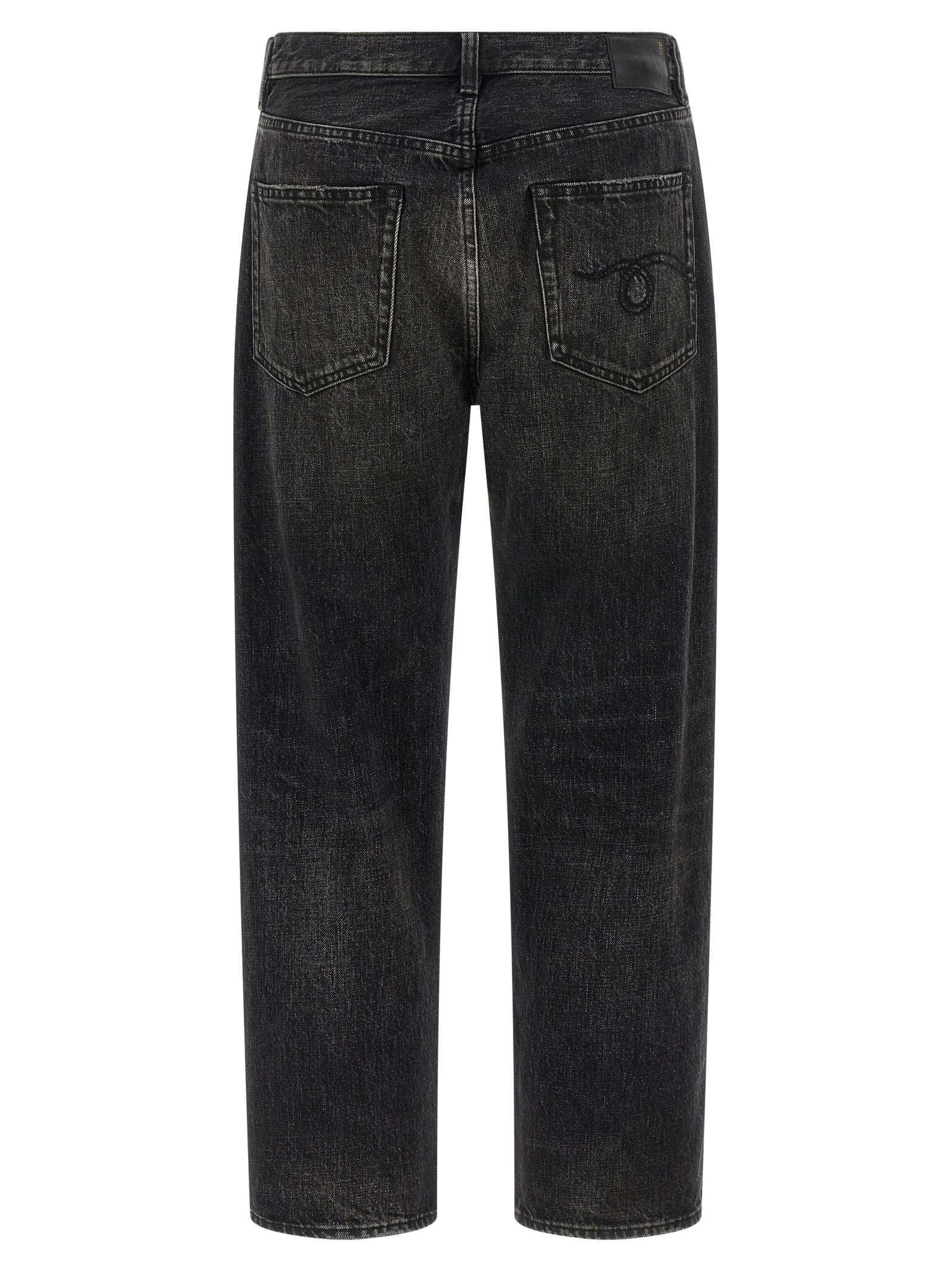 R13 Black Cotton Straight-Leg Jeans