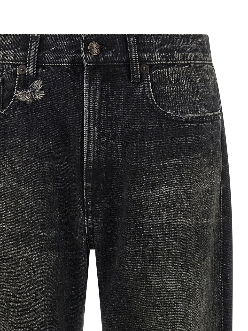 R13 Black Cotton Straight-Leg Jeans