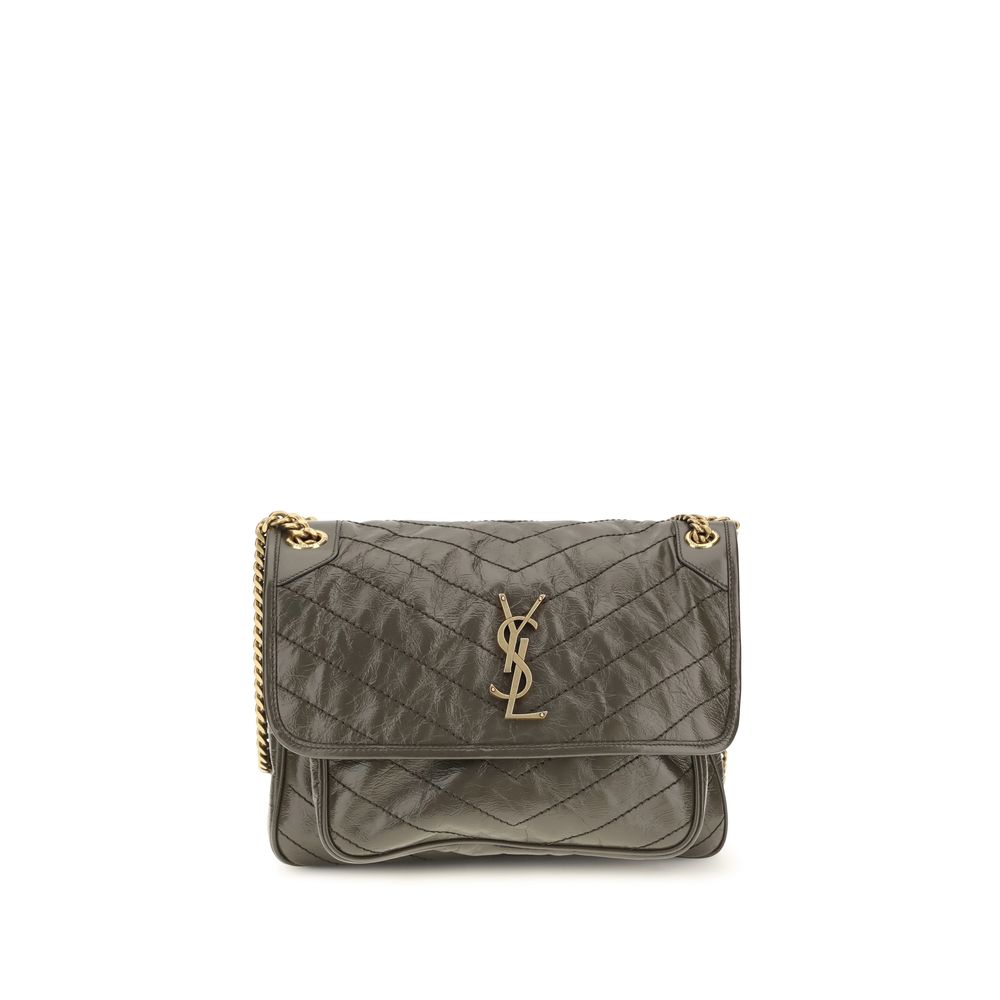 Saint Laurent Bicolor Calf Leather Bos Taurus Shoulder Bag
