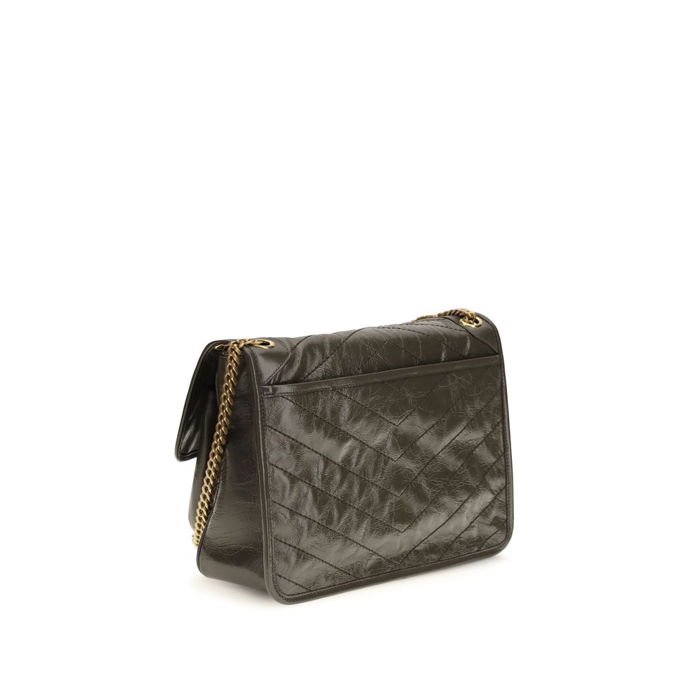 Saint Laurent Bicolor Calf Leather Bos Taurus Shoulder Bag
