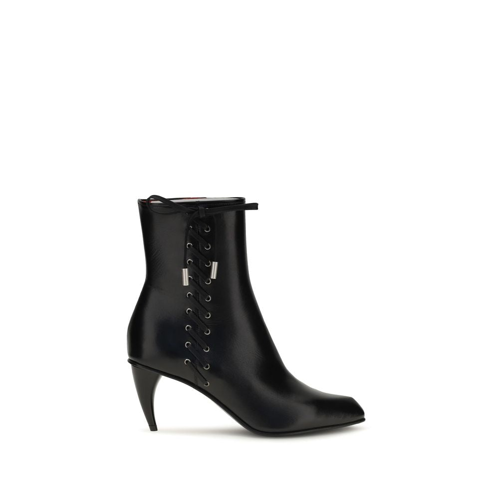 Alexander McQueen Black Calf Leather Bos Taurus Lace-Up Boots