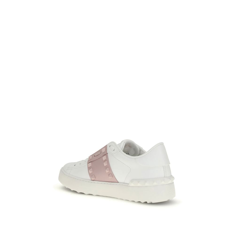 Valentino Garavani White Calf Leather Bos Taurus Low Top Sneakers