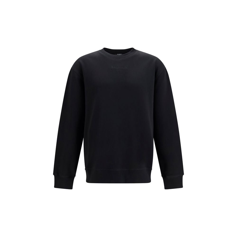 Balmain Black Cotton Sweatshirt
